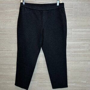 J.Jill Ponte Charcoal Gray Slim Leg Pullup Ankle Cropped Pants Size L